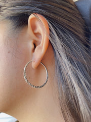 1.5" Dia. Hammered Hoop Earrings - SF