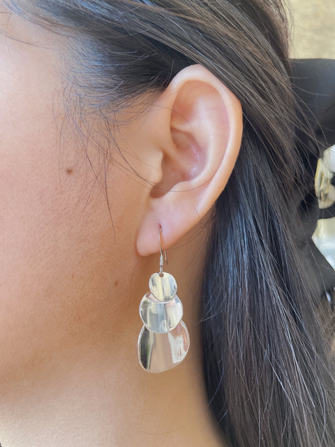 Triple Discs Drop Earrings - SF