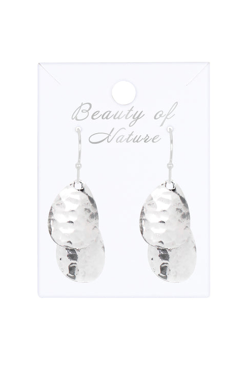 Hammered Disc Freeform Earrings - SF