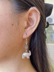 Copper Beaded Elephant Earrings - SF