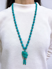 Turquoise & Silver Plated Santa Rosa Necklace - SF