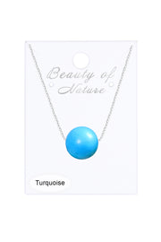 Turquoise & Silver Plated Portales Necklace - SF