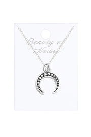 Oxidized Crescent Charm Necklace - SF
