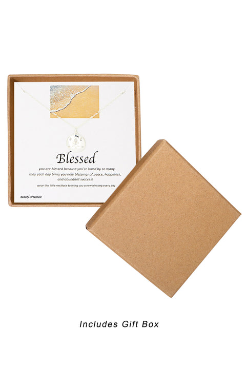 'Blessed' Boxed Charm Necklace - SF