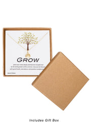 'Grow' Boxed Charm Necklace - GF