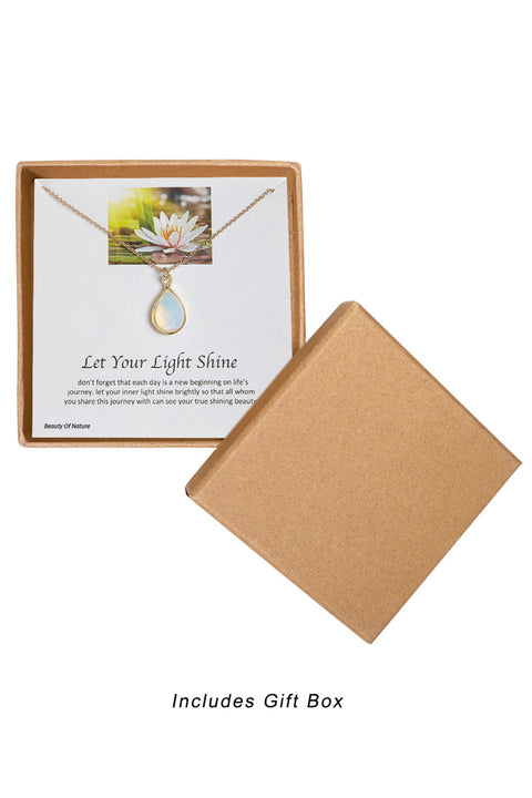 'Let Your Light Shine' Boxed Charm Necklace - GF