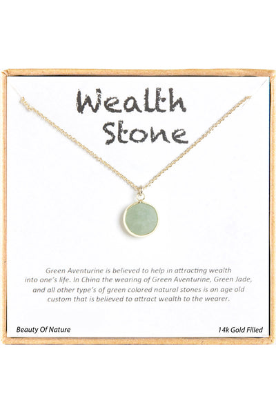 'Wealth Stone' Boxed Charm Necklace - GF