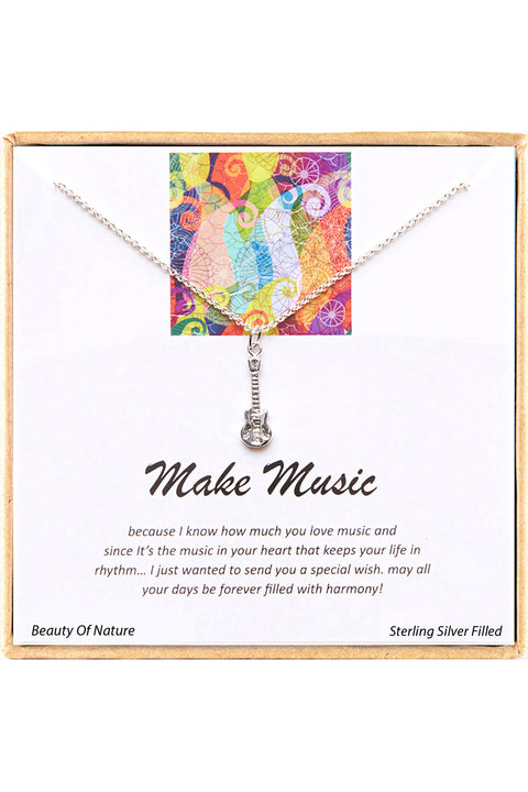 'Make Music' Boxed Charm Necklace - SF