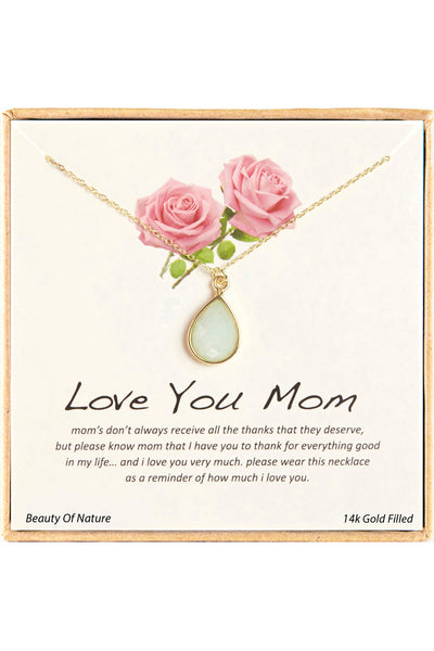 'Love You Mom' Boxed Charm Necklace - GF