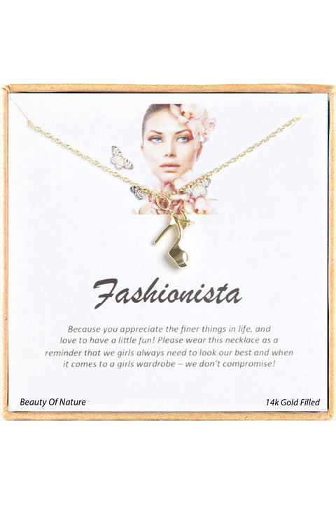 'Fashionista' Boxed Charm Necklace - GF