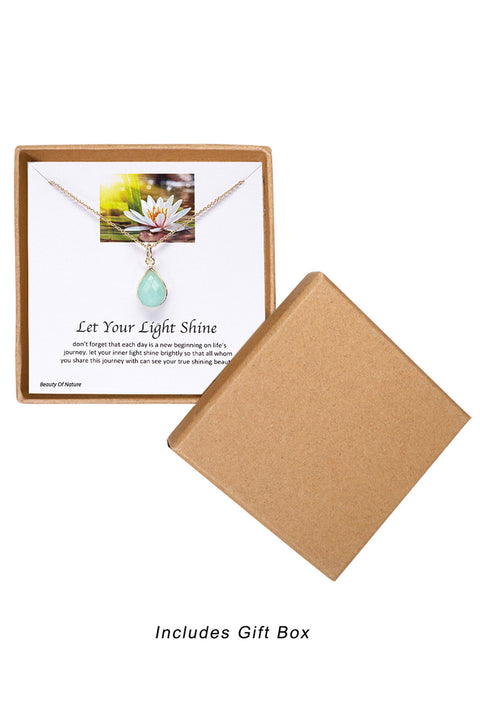 'Let Your Light Shine' Boxed Charm Necklace - GF