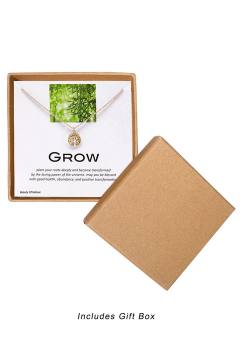 'Grow' Boxed Charm Necklace - GF
