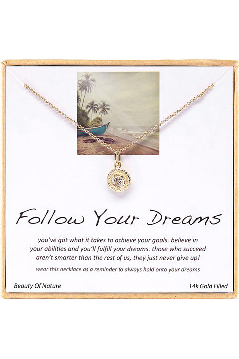 'Follow Your Dreams' Boxed Charm Necklace - GF