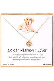 'Golden Retriever Lover' Boxed Charm Necklace - GF