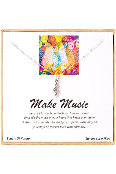 'Make Music' Boxed Charm Necklace - SF