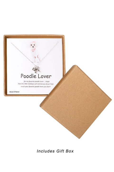 'Poodle Lover' Boxed Charm Necklace - SF