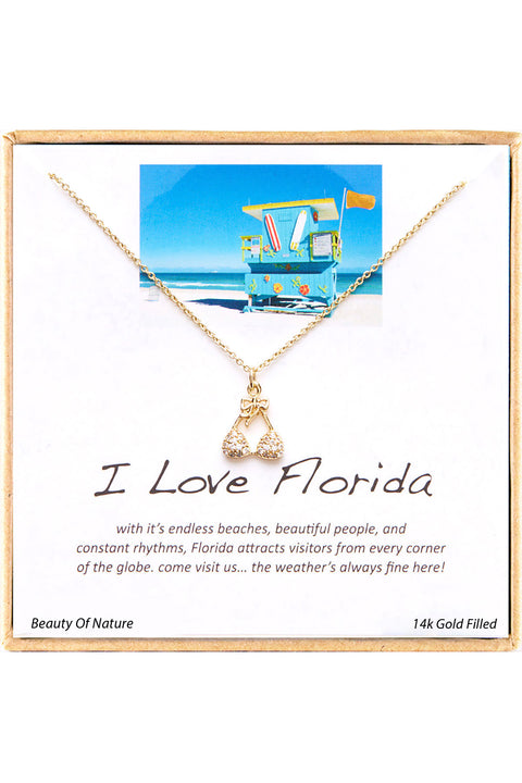 'I Love Florida' Boxed Charm Necklace - GF