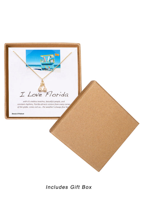 'I Love Florida' Boxed Charm Necklace - GF