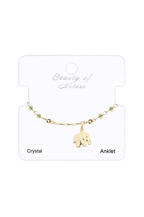 Austrian Crystal & Elephant Anklet - GF