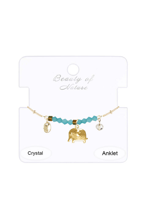 Elephant & Austrian Crystal Anklet - GF