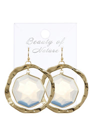 Moonstone Crystal Orbit Earrings In Gold - GF