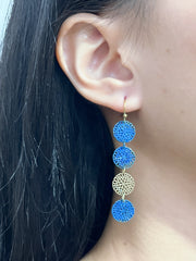 Natural Blue Patina Florette Earrings - BR