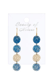 Natural Blue Patina Florette Earrings - BR