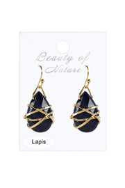 Lapis Wrapped Earrings In Gold - GF