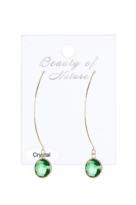 Emerald Crystal Hoop Earrings In Gold - GF