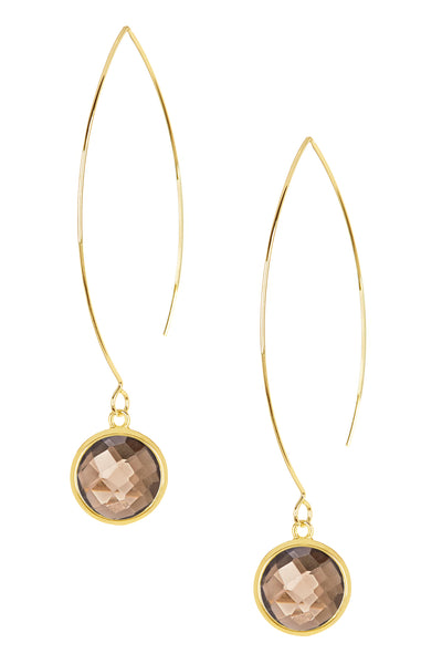 Smoky Crystal Hoop Earrings In Gold - GF