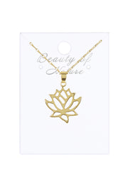 30" Lotus Pendant Necklace - GF