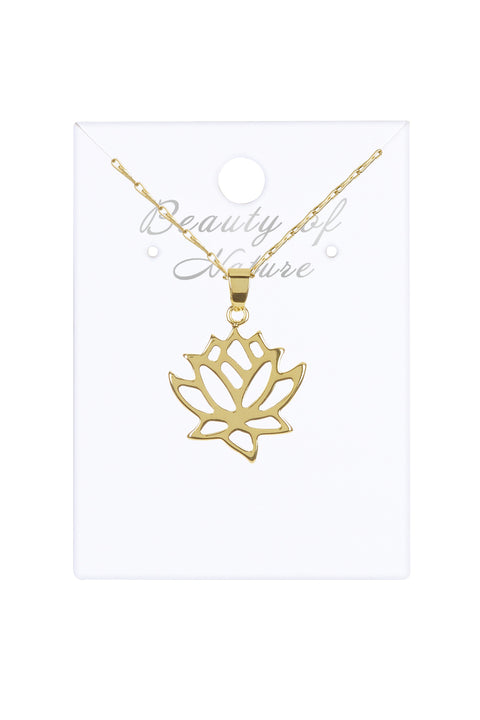 30" Lotus Pendant Necklace - GF