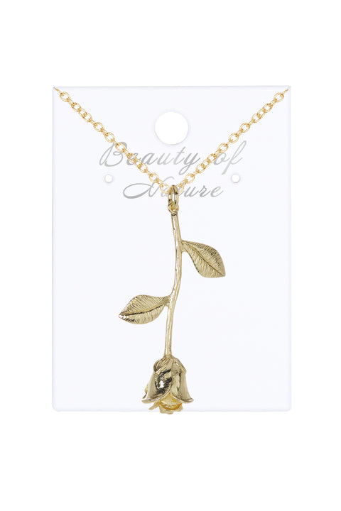 Rose Charm Necklace - GF