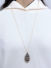 Wrapped Lapis Pendant Necklace - GF