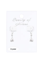 Sterling Silver Hoops with Hanging Horse & Crystal - SS