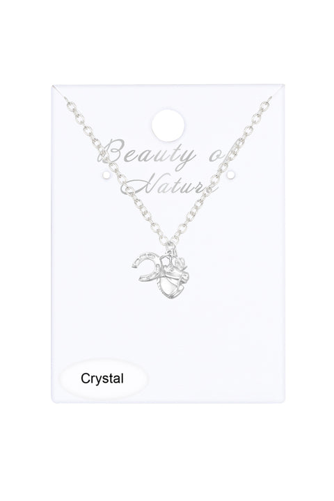 Sterling Silver Horse Lovers Necklace with Crystals - SS