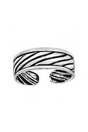 Sterling Silver Parallel Dots Adjustable Toe Ring - SS