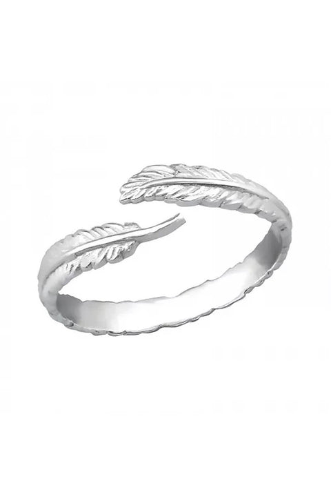 Sterling Silver Open Feather Ring - SS