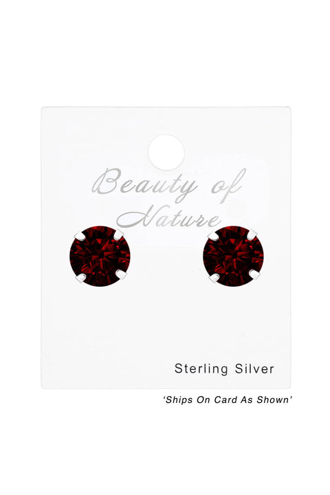 Sterling Silver Round 7mm Ear Studs With Cubic Zirconia - SS
