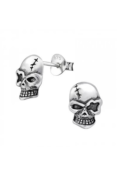 Sterling Silver Skull Ear Studs - SS