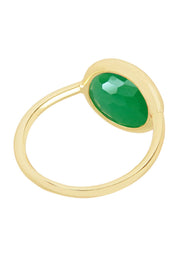 Green Chalcedony Round Ring - GF