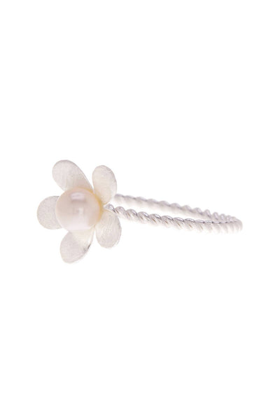 Freshwater Pearl & Handmade Flower Ring - SF