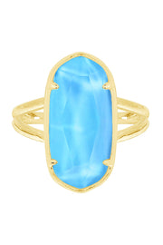 Turquoise Quartz Doublet Casey Ring - GF