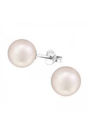 Synthetic Pearl 8mm Ear Studs - SS