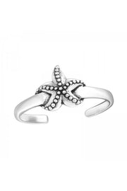 Sterling Silver Starfish Adjustable Toe Ring - SS