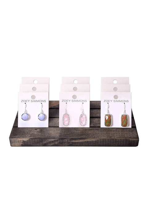 $11.00 Pr x 9 Prs Semi-Precious Earrings Prepack