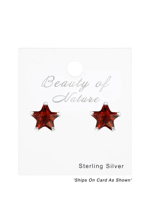 Sterling Silver Star 4mm Ear Studs With Cubic Zirconia - SS