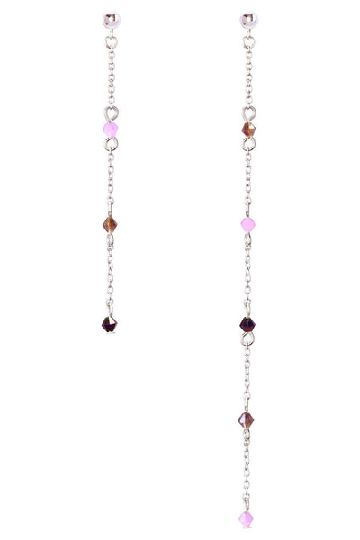 Purple Austrian Crystal Drop Earrings - SF