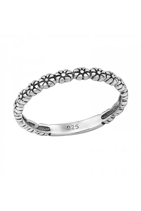 Sterling Silver Daisy Band Ring - SS