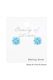 Sterling Silver Round 4mm Ear Studs With Cubic Zirconia - SS